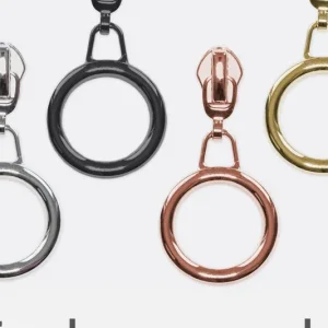 Zipper Ring Silber für 6,5mm Raupe 4 Stück Aktuell