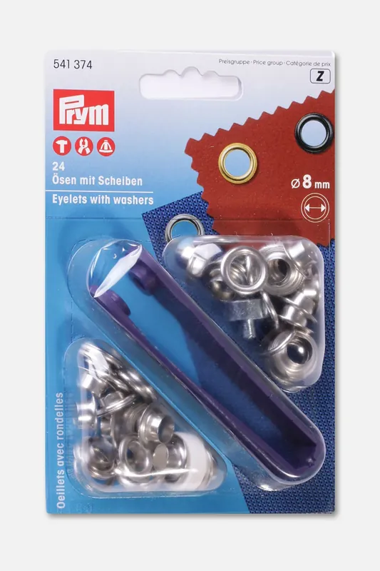 Ösen mit Scheiben Silber 8mm Handgefertigt