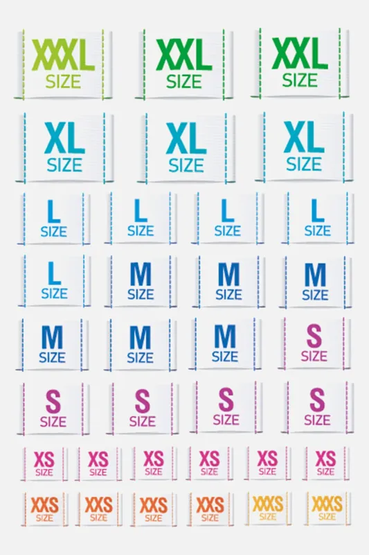 Größenetiketten zum Aufbügeln Preisknaller