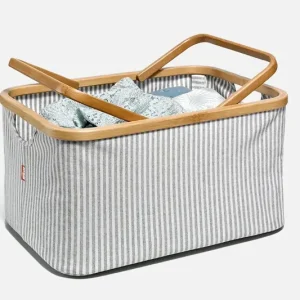 Finale Aktion Canvas-Korb faltbar mit Bambusgriffen