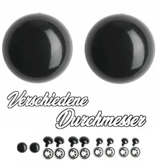 Sicherheitsaugen / Tieraugen / Augenknöpfe – VERSCHIEDENE DURCHMESSER! Geld-Zurück-Garantie