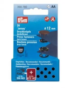 Weltweiter Versand Mini Nähfrei Druckknöpfe 12mm – braun – PRYM Jersey Metalldruckknöpfe Nachfüllpackung für Vario Creative Tool