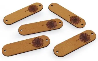 Pusteblume Kunstlederlabel – Kunstleder Etikett Löwenzahn Aufnäher – Whiskey-Braun- 1 Stück Heute Kaufen