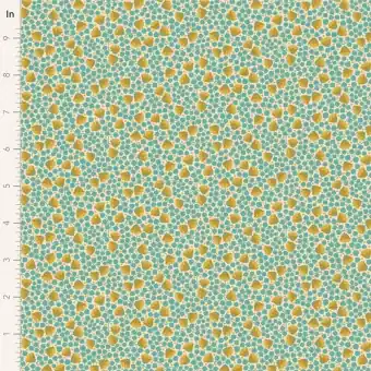 Aktuell Bellflower Teal – Tildas Wallflower Blümchenstoffe – Original skandinavischer Tildastoff