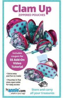 Mengenrabatt Clam Up Zippered Pouches – Kulturtaschen / Kosmetiktäschen – by Annie Schnittmuster