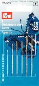 Markenware 6 Sticknadeln ohne Spitze / Tapestry Needles / Tapisserienadeln – No.18-22
