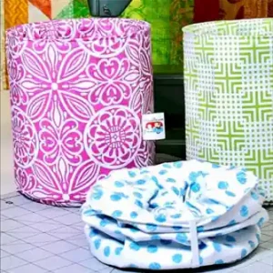 MATERIALPACKUNG & ANLEITUNG: Tischabfallbehälter - Pop Up Restefresser - Fat Quarter Mülleimer Schnittmuster Preisknaller