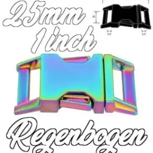 Regenbogen 25mm Steckverschluss - Rainbow Metall Steckschnalle 2,5cm / 1 inches Begrenztes Angebot