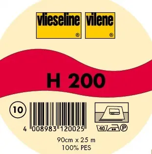 Sale 25m Rolle – H200 Vlieseline Freudenberg – Bügeleinlage – Schwarz oder Weiß