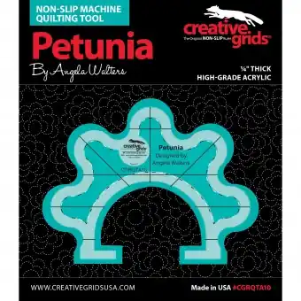 Gratis Versand Angela Walters Quiltlineal „Petunia“ – Creative Grids Non Slip Machine Quilting Tool – Rulerwork Maschinenquiltlineal