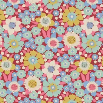 Heißes Angebot Lauren Burgundy – Tildas Wallflower Blümchenstoffe – Original skandinavischer Tildastoff