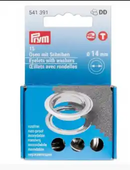 Expressversand Ø 14mm Ösen mit Scheiben, silberfarbig – PRYM Vario Creative Tool Zubehör