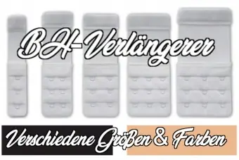 Verschiedene Größen – BH-Verlängerer Soft Comfort 3×3 / 3×2 Haken – schwarz / weiß / haut – BH-Zubehör Sonderaktion