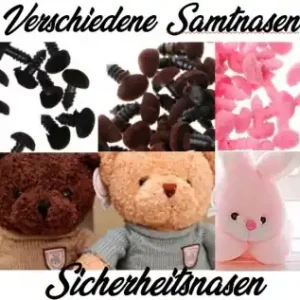 Verschiedene Sicherheitsnasen / Tiernasen / Teddynase / Samtnasen / Nasenknöpfe - Diverse Größen Abverkauf