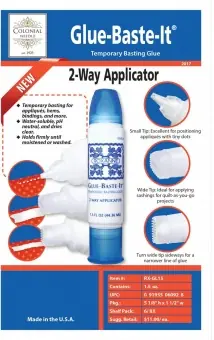 Roxanne Glue Baste It – 2-way Applicator – Textilheftkleber mit Applikator 1.5 oz / 44,36ml Markenprodukt