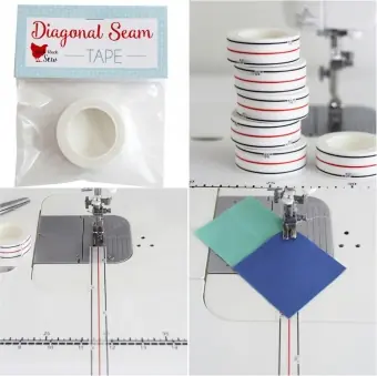 1/4″ inch Nahtzugabenhilfe – Original Cluck Cluck Sew Diagonal Seam Tape – 1 Rolle + deutsche Anleitung! Neuheit