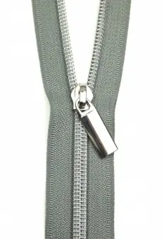 Silber & Grau Endlosreißverschluss & Zupfer – Silver Zipper mit Metallzähnen – Sallie Tomato Heute Kaufen