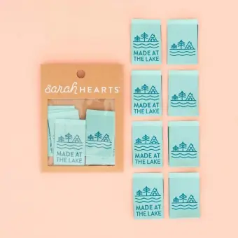 Made at the Lake Woven Labels – Sarah Hearts Webetiketten – Premium Woven Labels – Tied with a Ribbon Limited Edition Aktuell