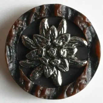 Finale Aktion 18mm Trachtenknopf mit Edelweiß – Dill Hirschhornknöpfe – Vegane Hirschhorn-Imitation aus Polyamid – Made in Germany