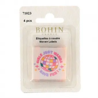 Webetiketten – Girls just wanna have fun – 4 Bohin Labels Hochwertig
