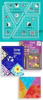 Ab Werk Scrap Crazy 6″ Ruler – Patchworklineal von Karen Montgomery – Creative Grids Crazy Patchwork Acrylschablonen