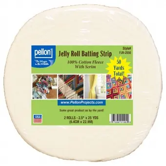 Jelly Roll Batting Strip Vliesrolle 2 1/2 inch x 50 yards – Baumwollvliestreifen auf der Rolle – Pellon Bestseller