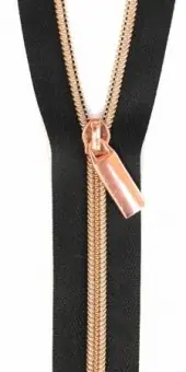 Kostenfreie Lieferung Rosé Gold & Schwarz Endlosreißverschluss & Zupfer – Rosegold / Copper Zipper – Sallie Tomato