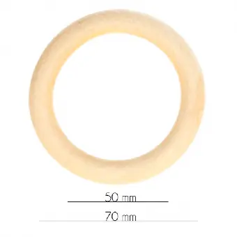 Markenware Holzring für Babyspielzeuge – 7cm / 70mm Durchmesser – Beißring / Rasselring / Greifring