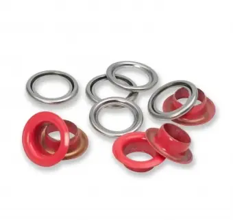 Top-Qualität Ø 11mm Ösen mit Scheiben, rot & silberfarbig – PRYM Vario Creative Tool Zubehör