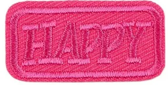 Sale Happy – Pinkes Etikett – Gestickte Aufbügelapplikation – 1 Stück