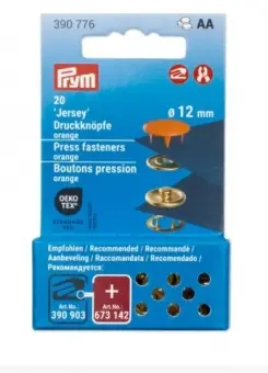 Mini Nähfrei Druckknöpfe 12mm – orange – PRYM Jersey Metalldruckknöpfe Nachfüllpackung für Vario Creative Tool Garantierte Lieferung