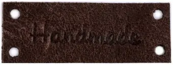 Handmade Lederlabel – Echtleder Etikett Aufnäher – Dunkelbraun Kostenloser Versand