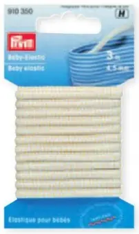 Weißes Baby Elastic 4,5mm – Gummizug / Gummitwist / Gummiband / Gummizug – 3m Karte – elastisch Sofort Bestellen