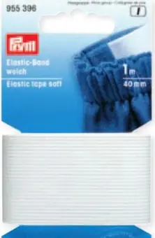 Weißes Elastic-Band weich 40mm – Gummizug / Gummitwist / Gummiband / Gummizug – 1m Karte – elastisch Preisknaller