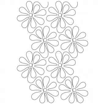 Apricot Moons Daisy Doodles Overall Pantograph Quiltschablone – 5 1/2 inch Quilting Stencils Panthograph Quiltmuster Top-Qualität