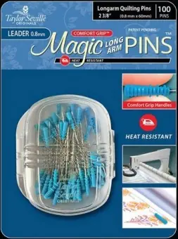 Magic Pins Longarm extra lang 0,8x60mm – Extra Long Leader Pins – Taylor Seville Stecknadeln mit Comfort Grip Super-Preis