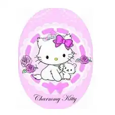 Markenprodukt Hello Kitty Charmmy Rosa Flicken Bügelapplikationen – Original Sanrio