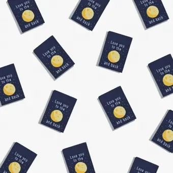 Original Love you to the Moon and back – KATM Webetiketten – Premium Woven Labels – Kylie and the Machine