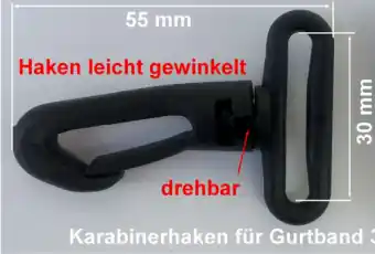 Nur Für Kurze Zeit 30mm / 3cm Karabinerhaken / Karabinerverschluss m. Wirbel & D-Ring / Leiterschnalle SOLANGE DER VORRAT REICHT!