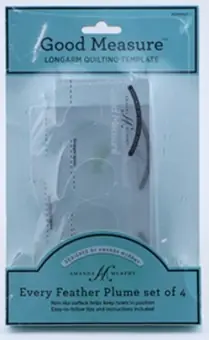 Every Feather 4er Quiltlineal-Set – Good Measure Longarm Quilting Template Set 1 – Rulerwork Maschinenquiltlineal von Amanda Murphy Nur Für Kurze Zeit
