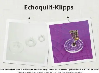 Echoquilt-Klipp – BERNINA Clips-Set für Quiltfuß #72 #72S #96 zum Absteppen & Freihandquilten Gratis Versand