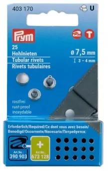 Super-Preis Hohlnieten – Diverse Durchmesser – PRYM Messing-Nieten