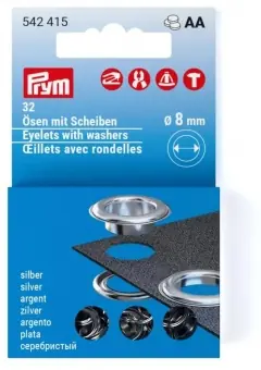 Ø 8mm Ösen mit Scheiben, silberfarbig – PRYM Vario Creative Tool Nachfüllset-Zubehör Aktuell