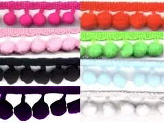 Pom Pom Fringe Borte – Viele Farben Bommelborte – PRYM PomPons-Borte Sichere Zahlung