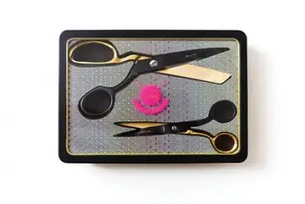 Kostenfreie Lieferung Limited Edition Set – Schwarz-Goldene Schneiderschere / Stoffschere – Original Tula Pink Hardware – Right Hand Shear 8 inch & 6 inch Straight Scissor Black B-WARE!
