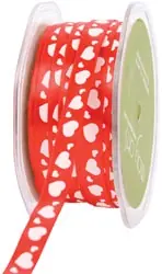 Echt Rote Herzchenlitze – Hearts on Satin Ribbon – May Arts