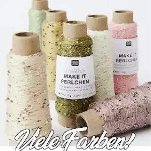 Creative Make It Perlchen - Beilauffaden - Beilaufgarn mit kleinen Perlen - Rico Design- VIELE FARBEN! Nur Für Kurze Zeit