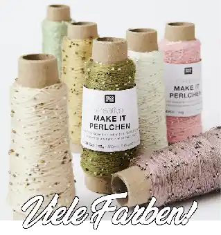 Creative Make It Perlchen – Beilauffaden – Beilaufgarn mit kleinen Perlen – Rico Design- VIELE FARBEN! Nur Für Kurze Zeit