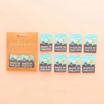 Sonderaktion Made in the City Labels – Sarah Hearts Webetiketten – Premium Woven Labels – Tied with a Ribbon Limited Edition