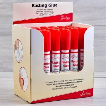 Neue Kollektion Stoffklebestift – Wasserlöslicher Textilklebstoff – Sew Easy Textilheftklebstoff – 1 Stück á 6g